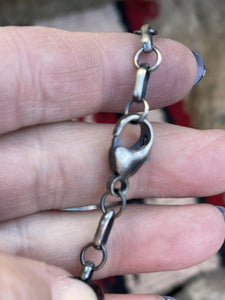 Navajo Sterling Silver & Royston Turquoise Stone Southwest Necklace Signed