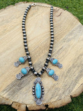 Load image into Gallery viewer, Navajo Turquoise &amp; Sterling Silver Beaded Necklace Signed