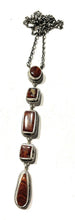 Load image into Gallery viewer, Stunning Navajo Purple Spiny and Sterling 5 Stone Multi Shape Lariat Necklace