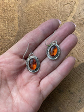 Load image into Gallery viewer, Navajo Sterling Silver  Rope Style Topaz Dangle Earrings