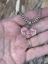 Load image into Gallery viewer, Zuni Iridescent Pink Opal &amp; Sterling Silver Heart Pendant
