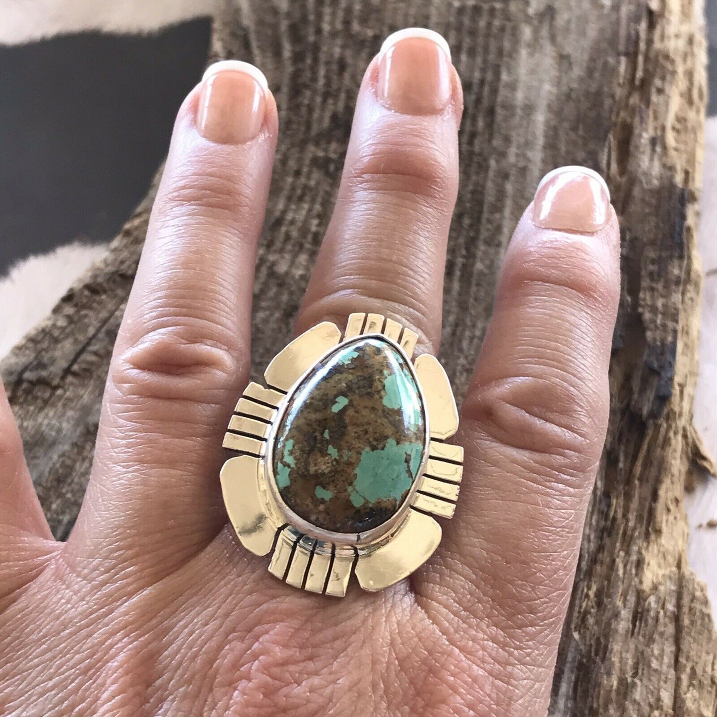 Navajo Royston Turquoise & Sterling Ring Size 6.