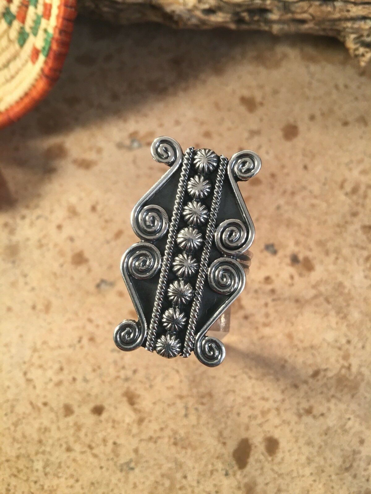 Lorenzo James Navajo Sterling Silver Navajo Ring Size 10