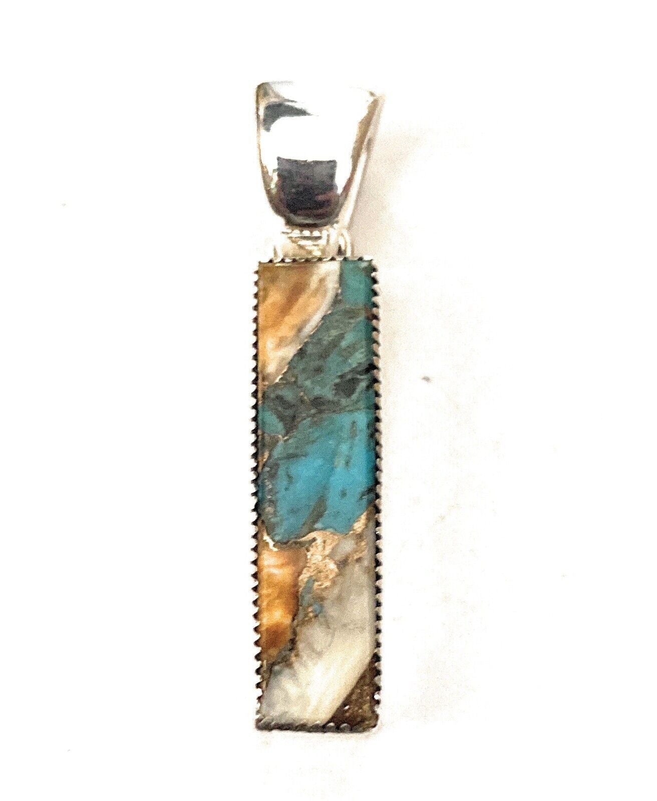 Navajo Sterling Silver & Multi Stone Spice Pendant Signed