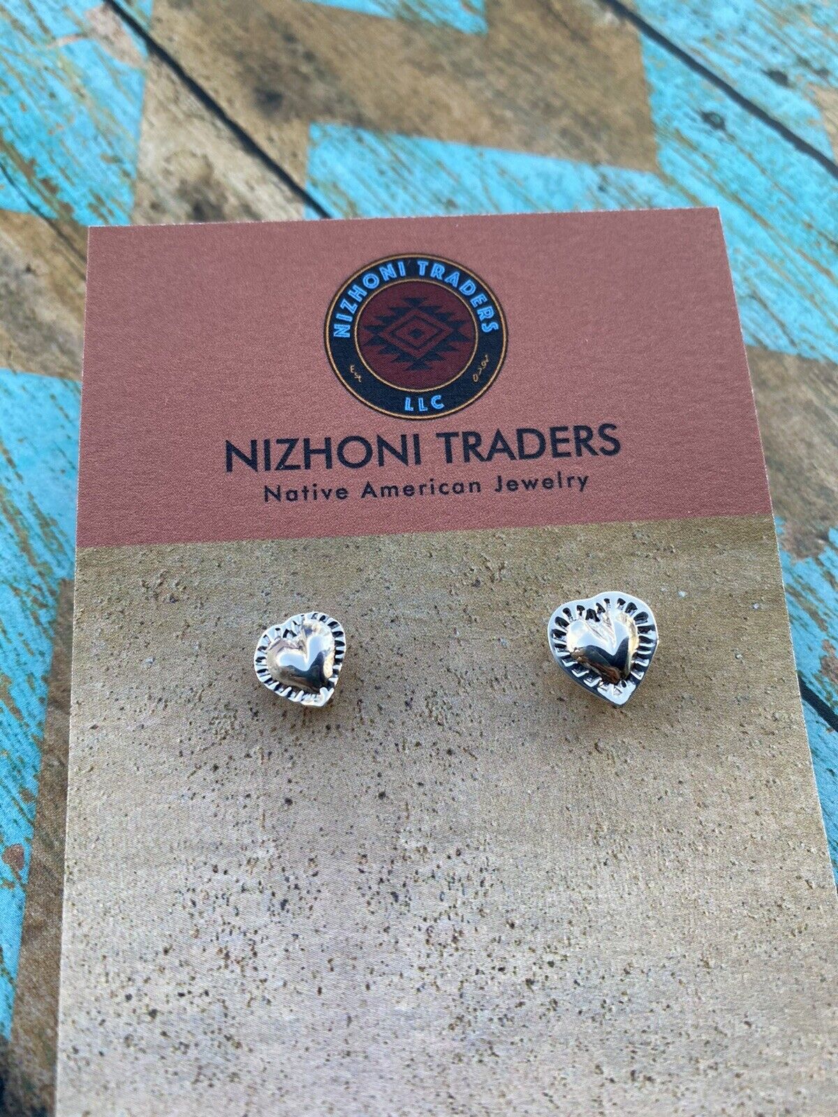 Navajo Sterling Silver Handmade Heart Shape Post Earring Adaptors