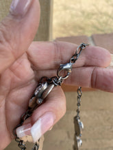 Load image into Gallery viewer, Navajo White Buffalo &amp; Sterling Lariat Necklace Set Signed