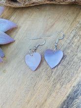 Load image into Gallery viewer, Navajo Mother Of Pearl &amp; Sterling Silver Heart Dangle Earrings