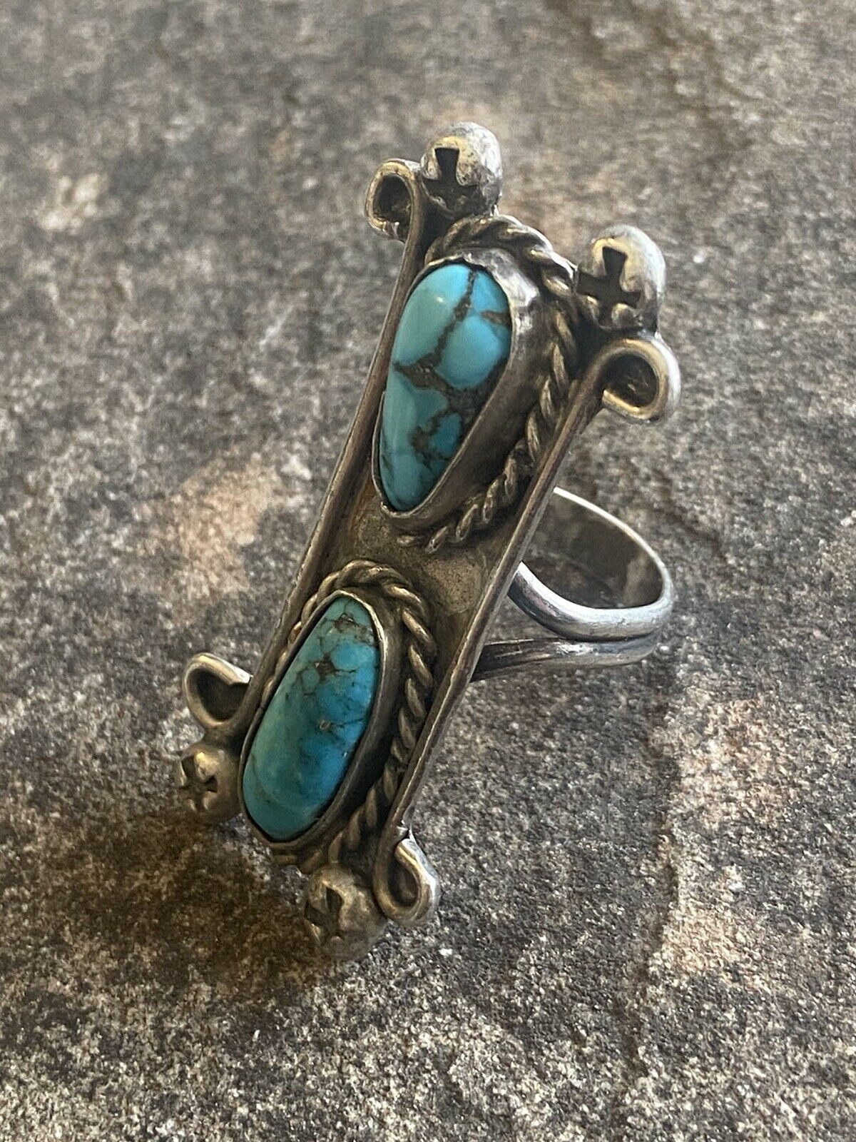 Navajo Turquoise & Sterling Silver Ring Sz 5.5