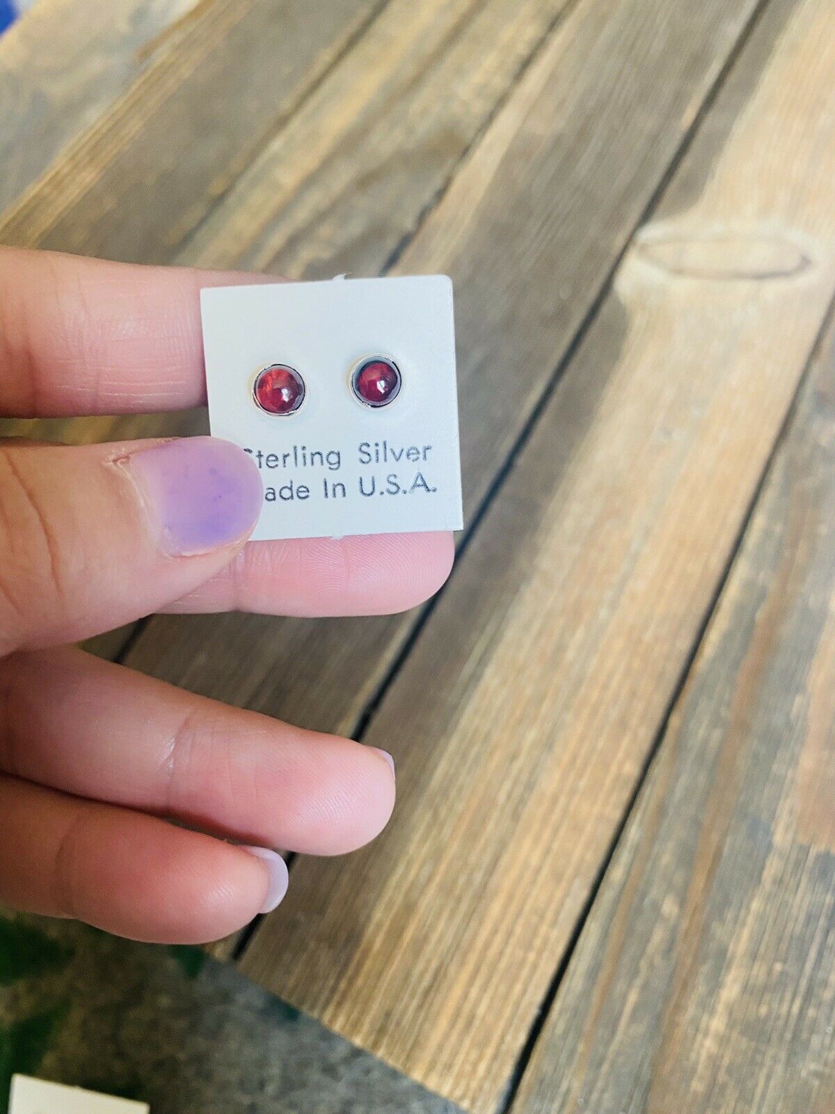 Beautiful Navajo Amethyst and Sterling Silver Studs