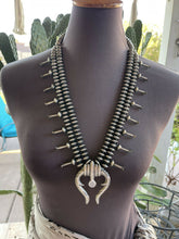 Load image into Gallery viewer, Beautiful Navajo Sterling Silver Squash Naja Blossom Necklace Ruby Haley