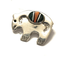 Load image into Gallery viewer, Navajo Sterling Silver Multi Stone Buffalo Pendant Pin Signed