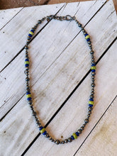 Load image into Gallery viewer, Navajo Lapis, Gaspeite And Sterling Silver Navajo Pearl Beaded Necklace