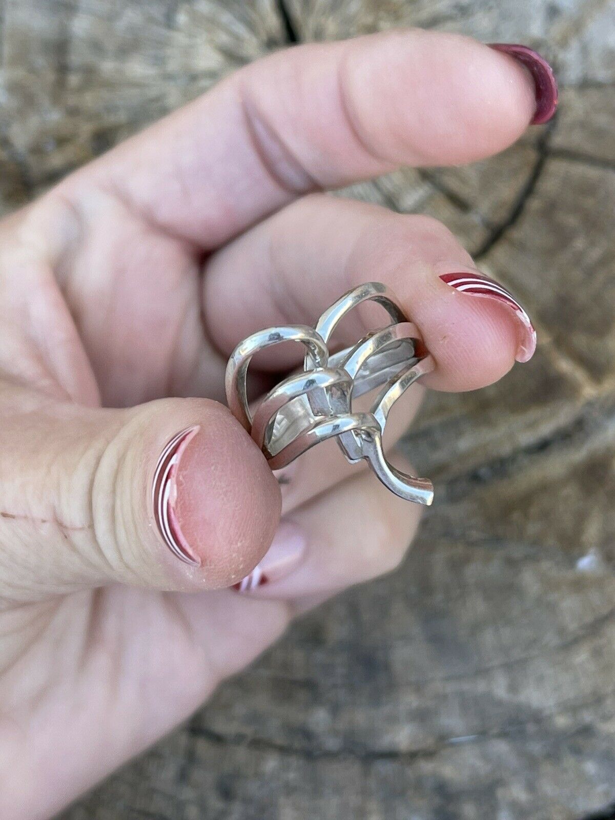 Beautiful Navajo Sterling Silver Swirls Wave Ring