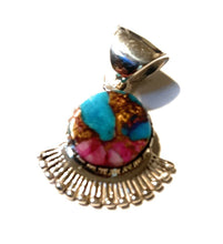 Load image into Gallery viewer, Navajo Pink Dream Mojave &amp; Sterling Silver Fancy Fan Pendant