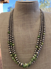 Load image into Gallery viewer, Navajo Sterling Silver &amp; Sonoran Gold Turquoise Beaded 24 Inch Necklace