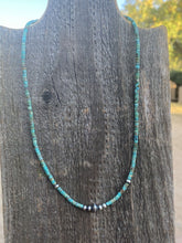 Load image into Gallery viewer, Navajo Turquoise Sterling Silver  Pearl Beaded 17” Necklace 4mm