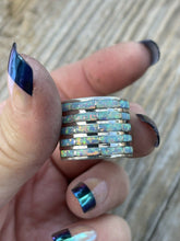 Load image into Gallery viewer, Navajo Sterling Silver Iridescent Opal Stacked Ring