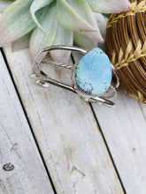 Load image into Gallery viewer, Navajo Golden Hills Turquoise Sterling Silver Cuff Bracelet