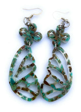 Load image into Gallery viewer, Navajo Turquoise &amp; Resin Butterfly Wing Dangle Earrings