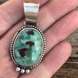 Navajo Turquoise  Sterling Silver Pendant