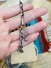 Load image into Gallery viewer, Navajo Hand Stamped Sterling Silver Necklace &amp; Earring Set By Eugene Charley