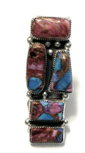 Load image into Gallery viewer, Navajo Pink Dream Mohave &amp; Sterling Silver 5 Stone Ring