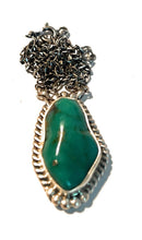 Load image into Gallery viewer, Navajo Sterling Silver And Morenci Turquoise Stone Southwest Necklace Signed