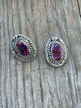 Load image into Gallery viewer, Navajo Pink Dream Mojave &amp; Sterling Silver squoval Stud Earrings