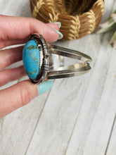 Load image into Gallery viewer, Navajo Old Pawn Vintage Turquoise &amp; Sterling Silver Bracelet Signed