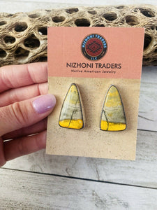 Navajo Bumblebee Jasper & Sterling Silver Earring And Pendant Set