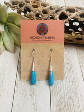 Load image into Gallery viewer, Navajo Kingman Turquoise &amp; Sterling Cone Dangles