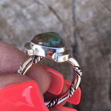 Load image into Gallery viewer, Navajo Sterling Silver Turquoise Triangle Ring
