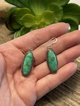 Load image into Gallery viewer, Navajo Sterling Silver Dyed Kingman Turquoise Elegant Earrings Signed