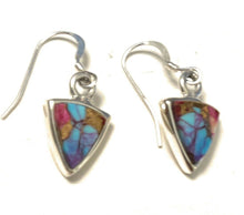 Load image into Gallery viewer, Navajo Pink Dream Mojave &amp; Sterling Silver Triangle Dangle Earrings