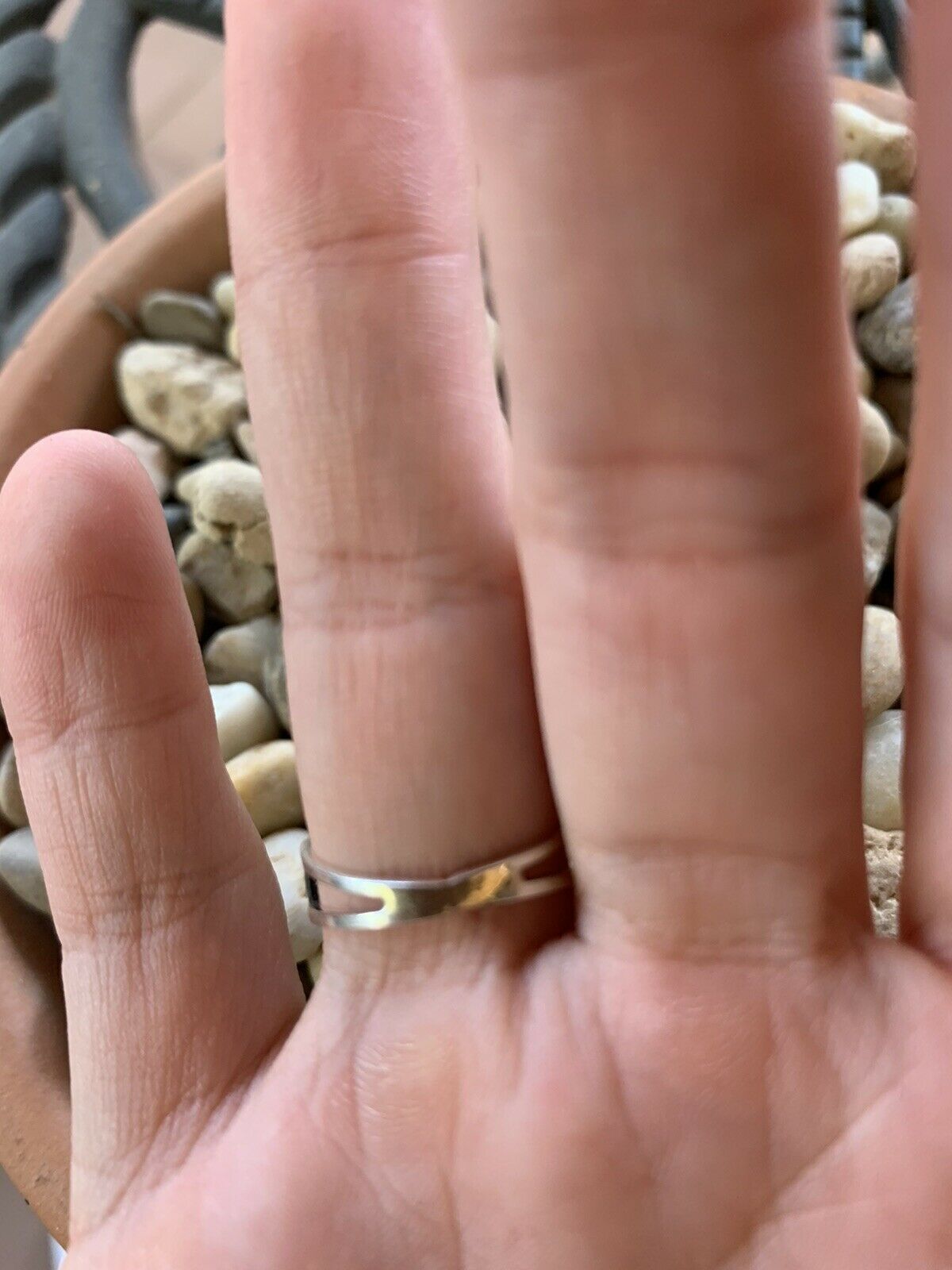 Zuni Sterling Silver Blue Opal Stacker Ring