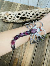 Load image into Gallery viewer, Navajo Sterling Silver &amp; Spiny Dragonfly Cuff Bracelet By Russell Sam