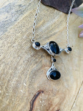 Load image into Gallery viewer, Navajo Handmade Sterling Silver &amp; Black Onyx Necklace Signed