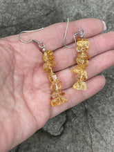 Load image into Gallery viewer, Navajo Sterling Silver Golden Quartz Chip Dangle Earrings