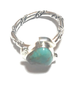 Navajo Sterling Silver Turquoise Triangle Ring