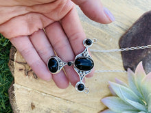 Load image into Gallery viewer, Navajo Handmade Sterling Silver &amp; Black Onyx Necklace Signed