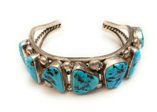 Load image into Gallery viewer, Navajo Old Pawn Vintage Kingman Turquoise &amp; Sterling Silver Cuff Bracelet