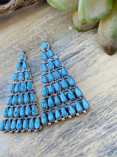 Load image into Gallery viewer, Zuni Sterling Silver And Sleeping Beauty Turquoise Dangle Earrings Signed