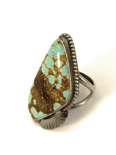 Load image into Gallery viewer, Navajo Sterling Silver Number 8 Turquoise Statement Ring Size 6.5