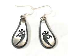 Load image into Gallery viewer, Hopi Sterling Silver Kokopelli Dangle Earrings