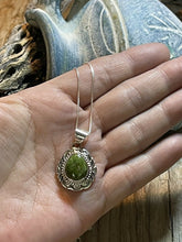 Load image into Gallery viewer, Navajo Sterling Silver &amp; Sonoran Gold Turquoise Necklace Signed V. Chee