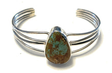 Load image into Gallery viewer, Navajo Royston Turquoise Tear Drop Sterling Silver Cuff Bracelet