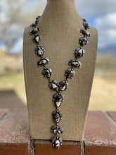 Load image into Gallery viewer, Navajo White Buffalo &amp; Sterling Lariat Necklace Set Signed