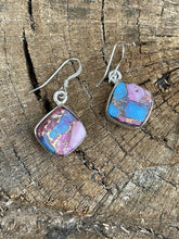 Load image into Gallery viewer, Navajo Sterling Silver Purple Dream Dangle Earrings Signed