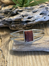 Load image into Gallery viewer, Navajo Spiny Sterling Silver  Bracelet Loop Cuff Stamped Begay