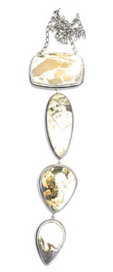 Navajo Bumble Bee Jasper & Sterling Silver Lariat Necklace